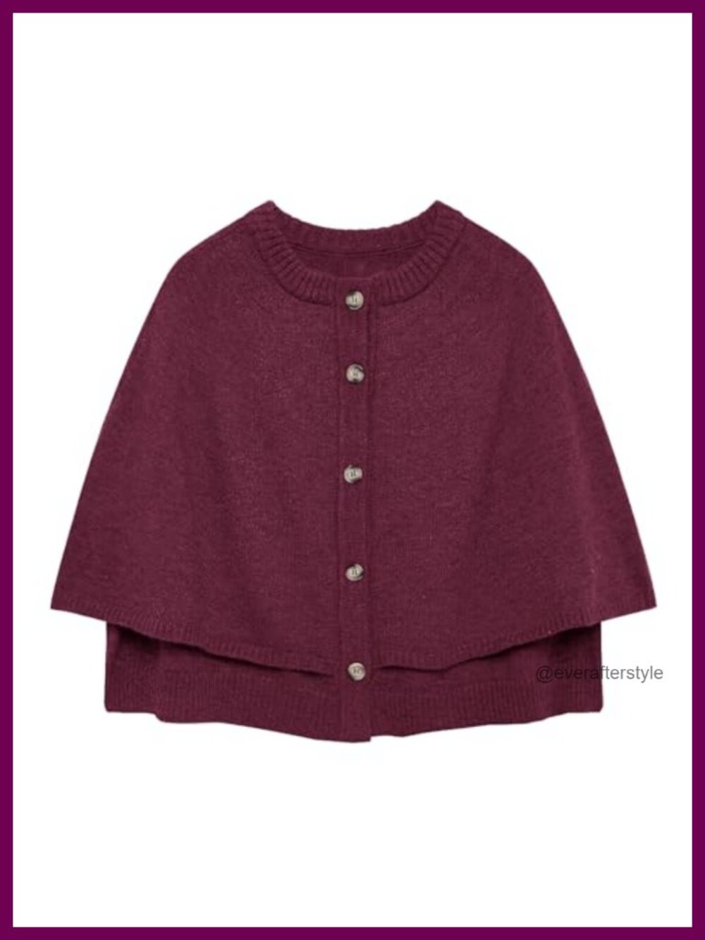 Women's Cropped Shawl Cardigan Button Down Knit Cape Medium